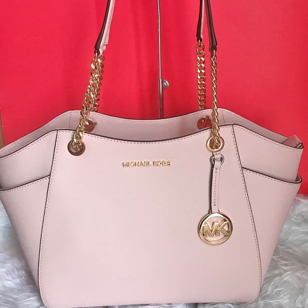 🌺 NEW MK MICHAEL KORS BLOSSOM CHAIN SHOULDER TOTE - Picture 3 of 8